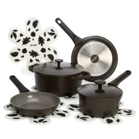 Open Box - Goodful 10pc Cast Aluminum, Ceramic Cookware Set Charcoal