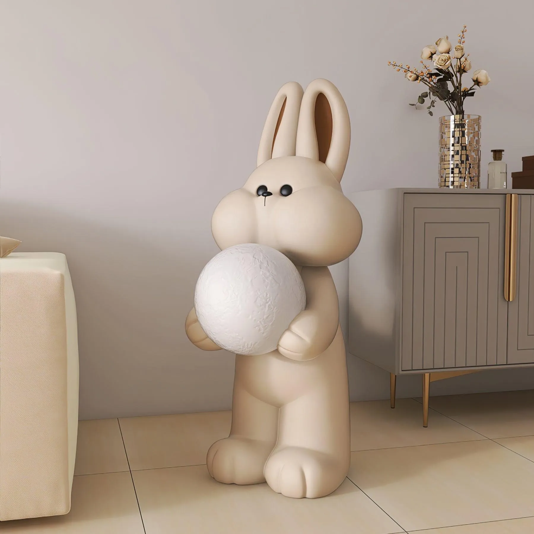 Peach Rabbit Floor Lamp