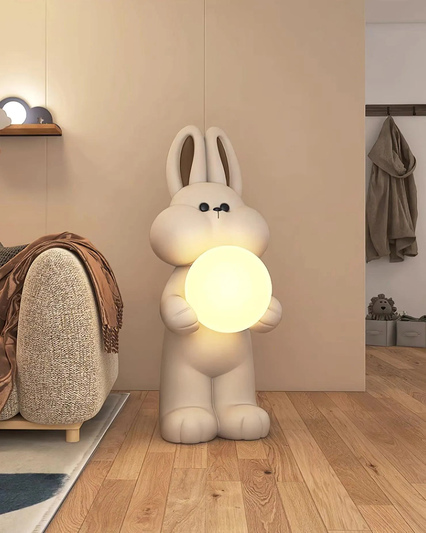 Peach Rabbit Floor Lamp