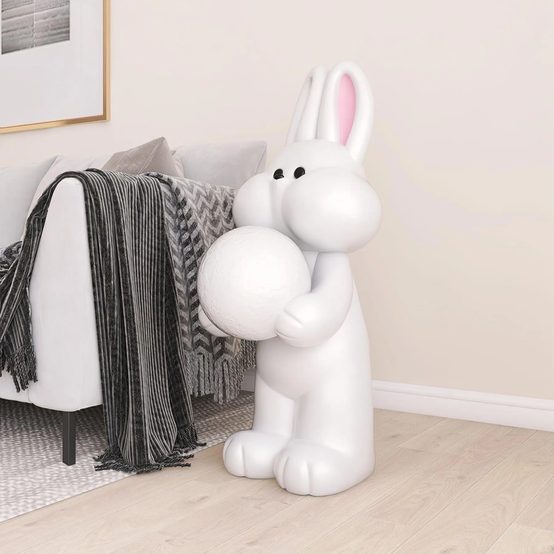 Peach Rabbit Floor Lamp