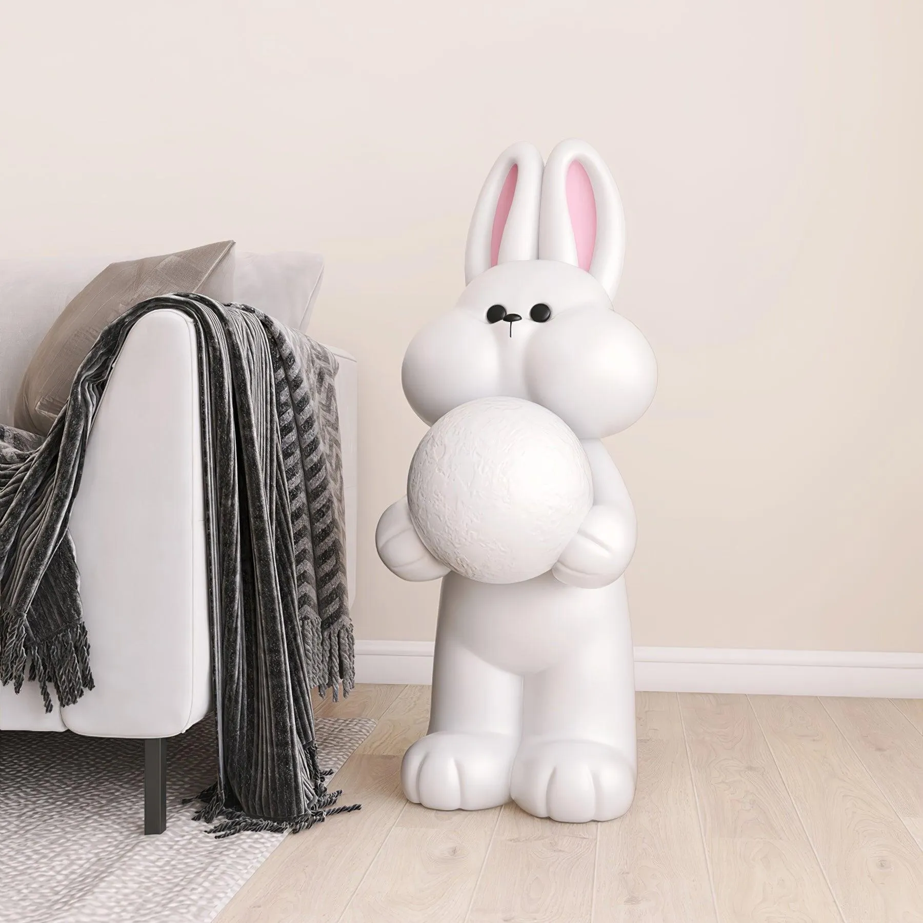 Peach Rabbit Floor Lamp