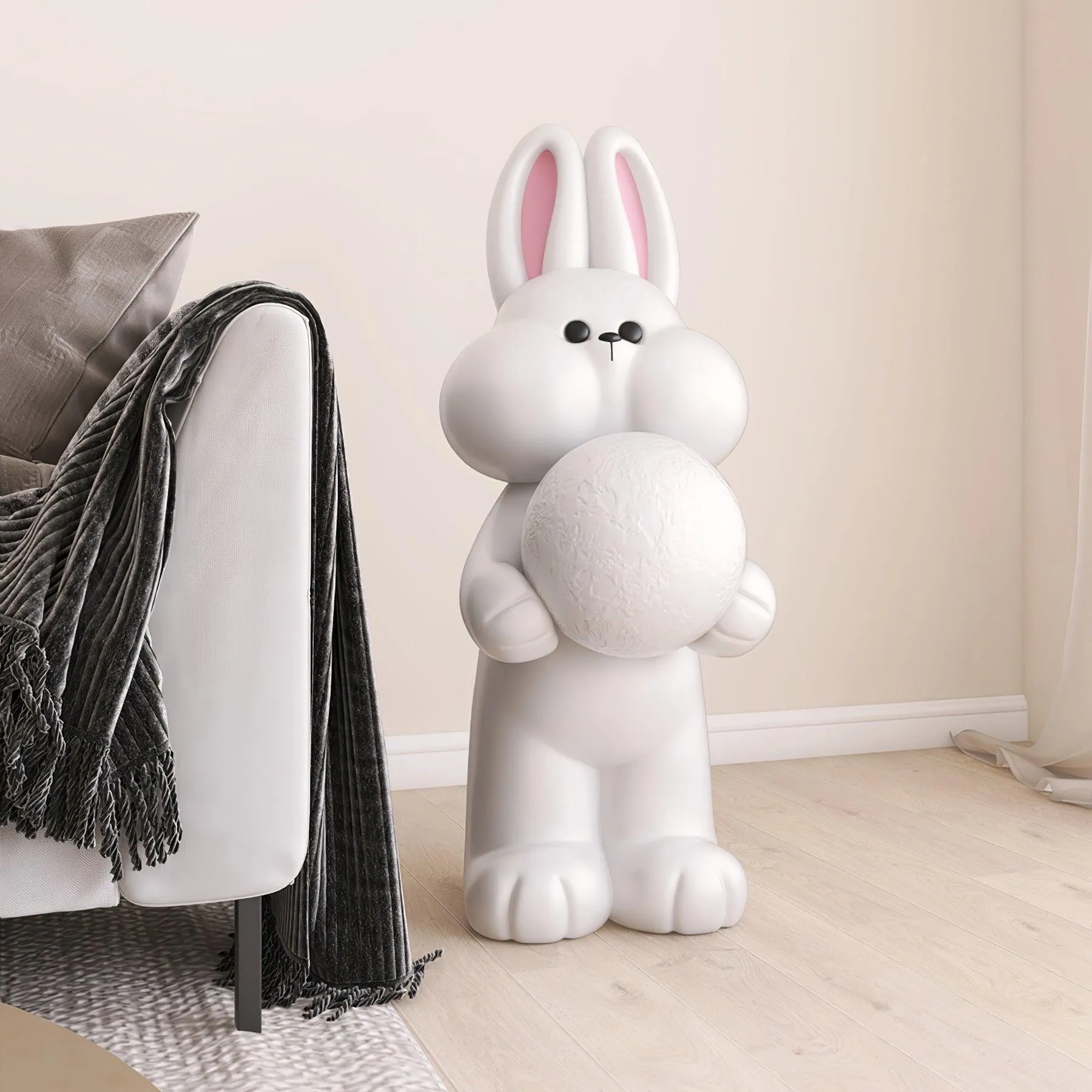 Peach Rabbit Floor Lamp