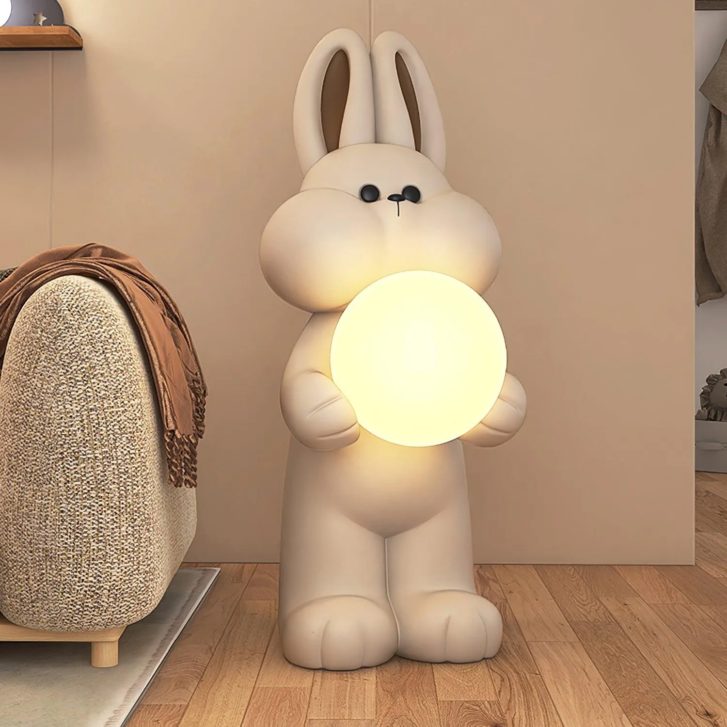 Peach Rabbit Floor Lamp