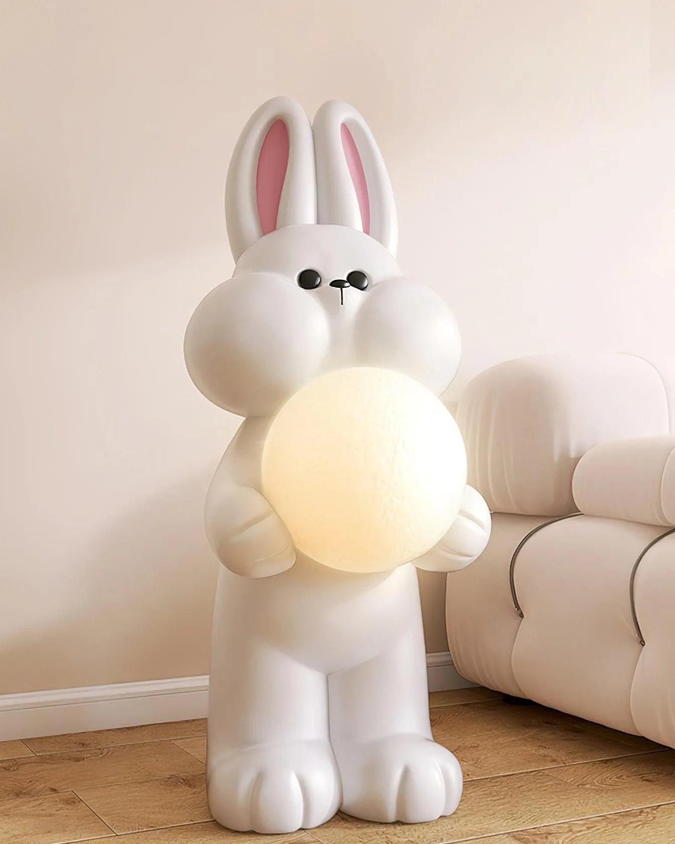 Peach Rabbit Floor Lamp