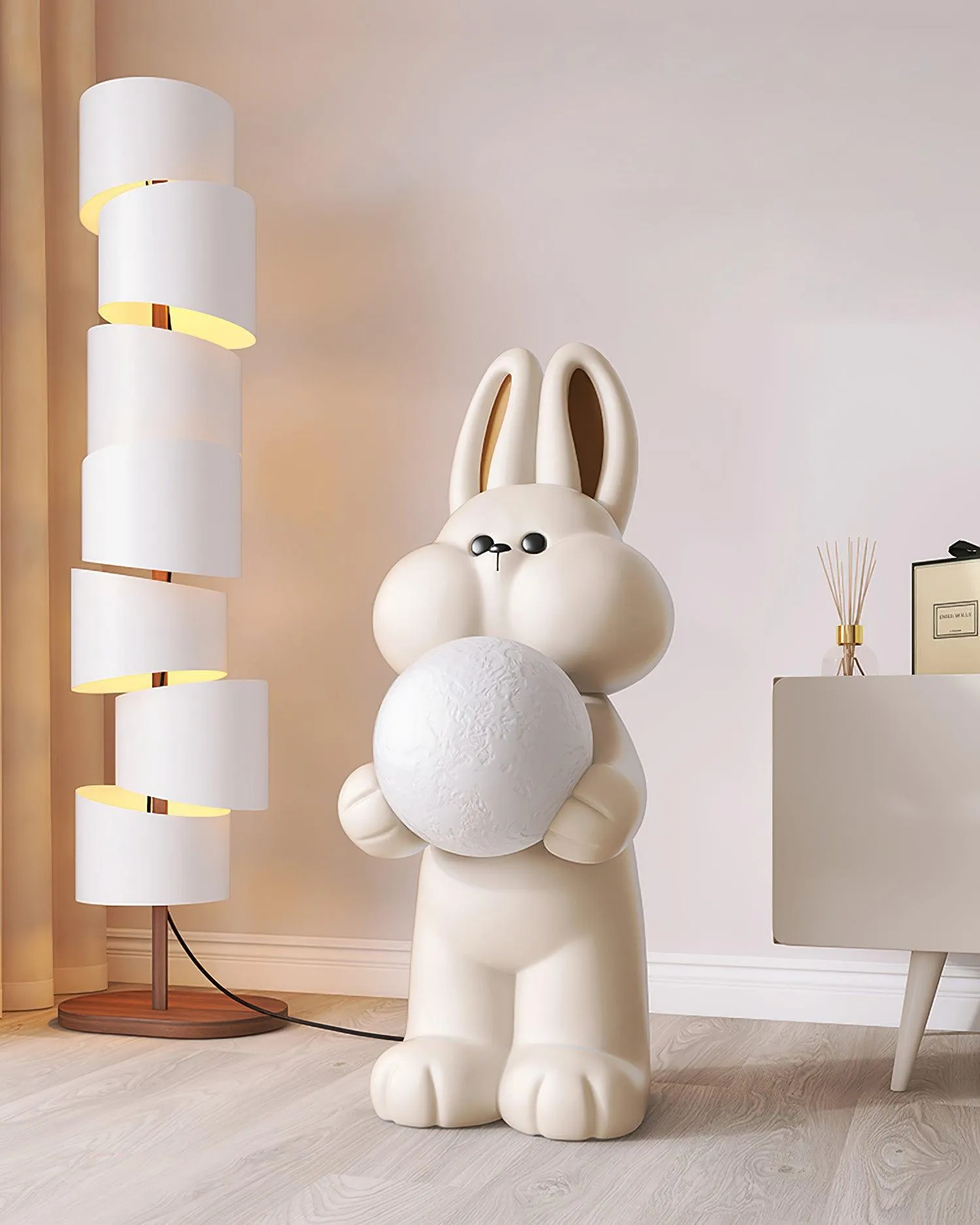 Peach Rabbit Floor Lamp