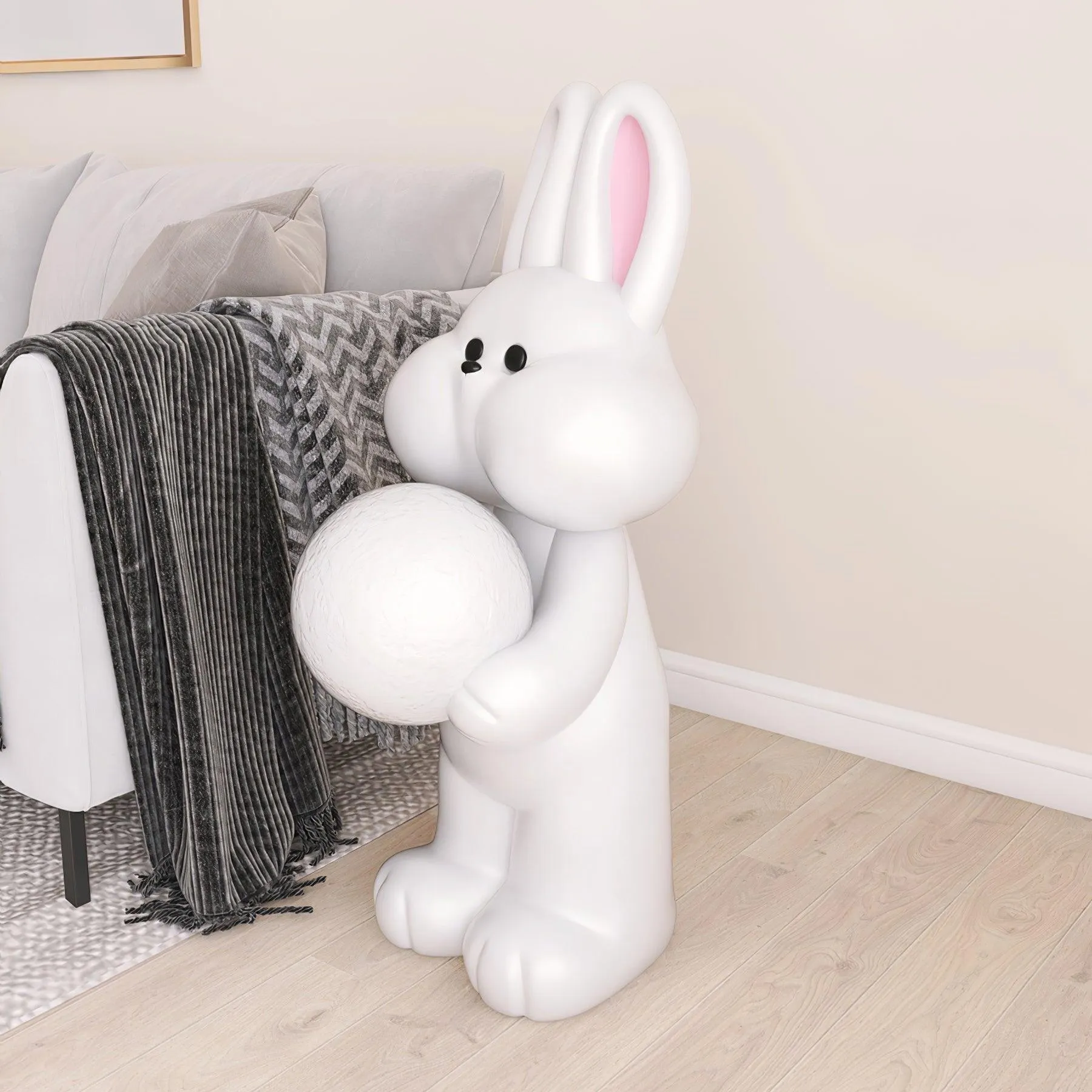 Peach Rabbit Floor Lamp