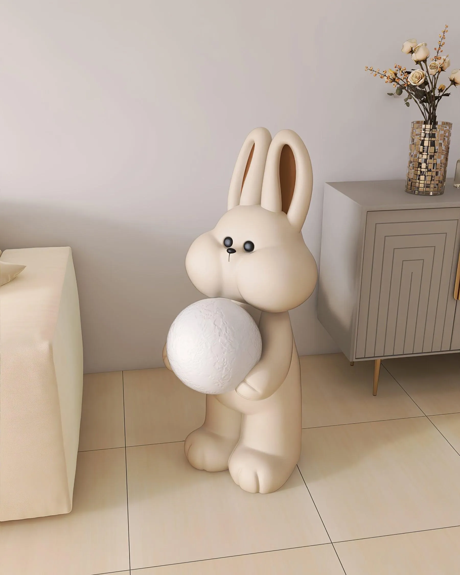 Peach Rabbit Floor Lamp