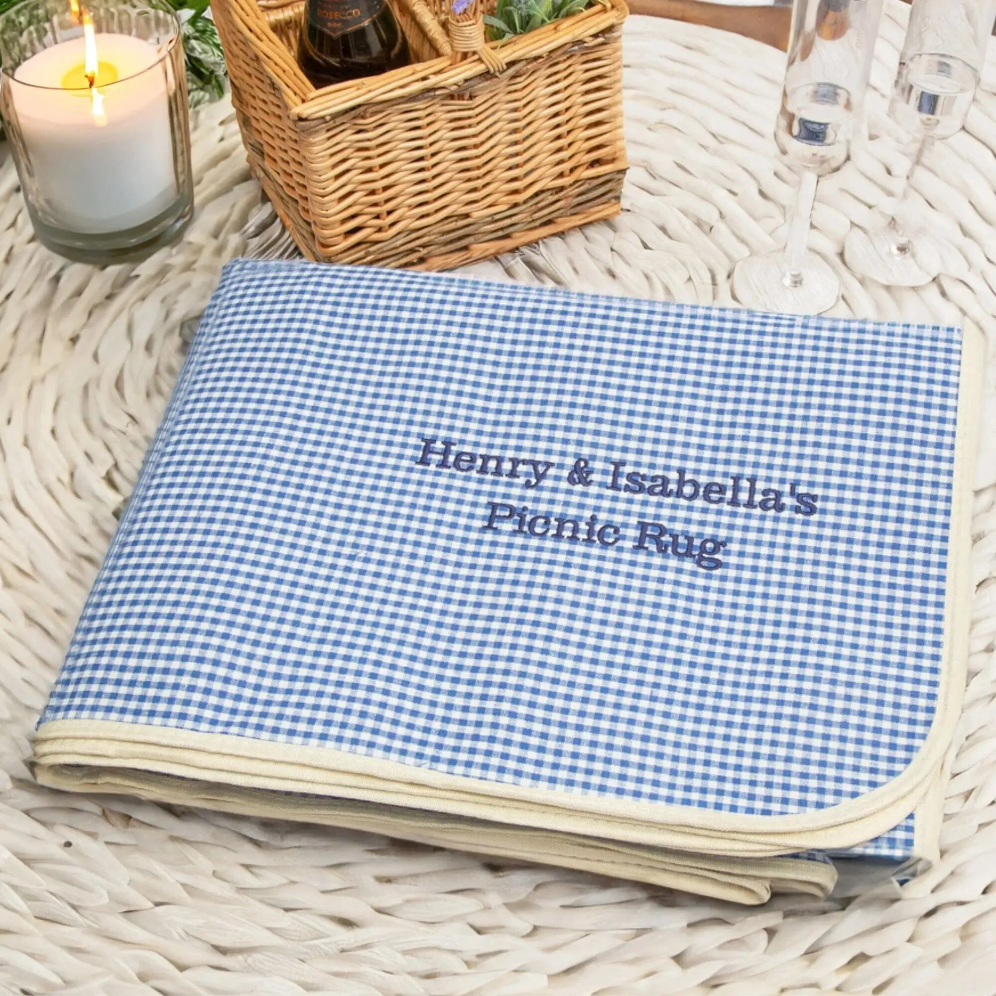 Personalised Gingham Picnic Blanket