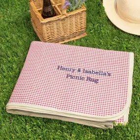 Personalised Gingham Picnic Blanket