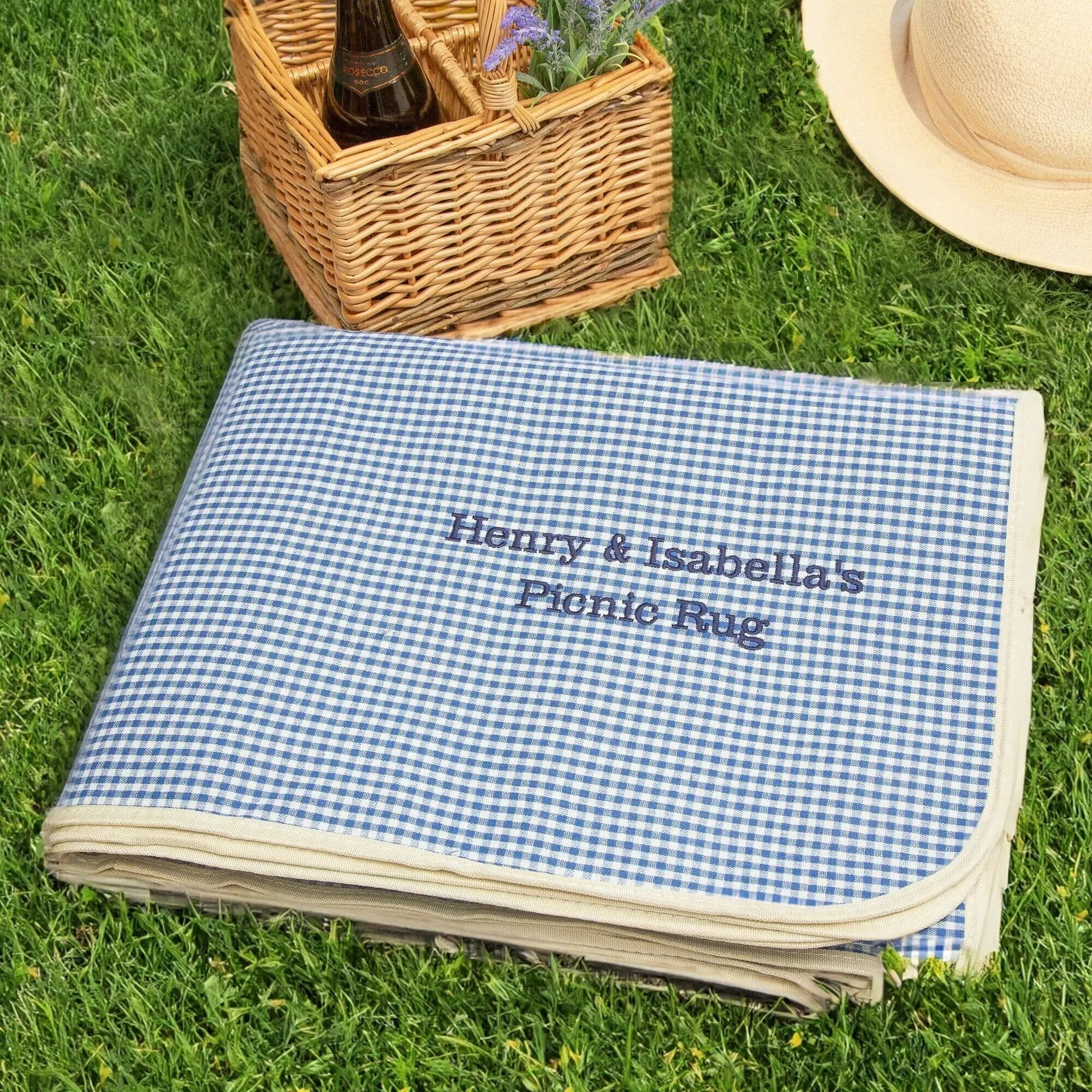 Personalised Gingham Picnic Blanket