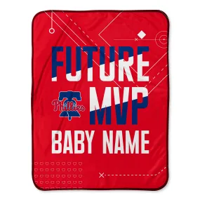 Personalized Philadelphia Phillies MVP Baby Pixel Fleece Blanket