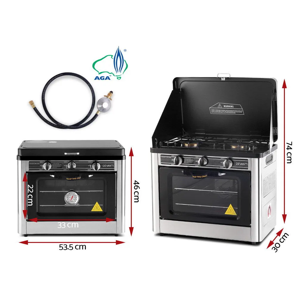 Portable Stainless Steel Gas Oven and Stove - Devanti