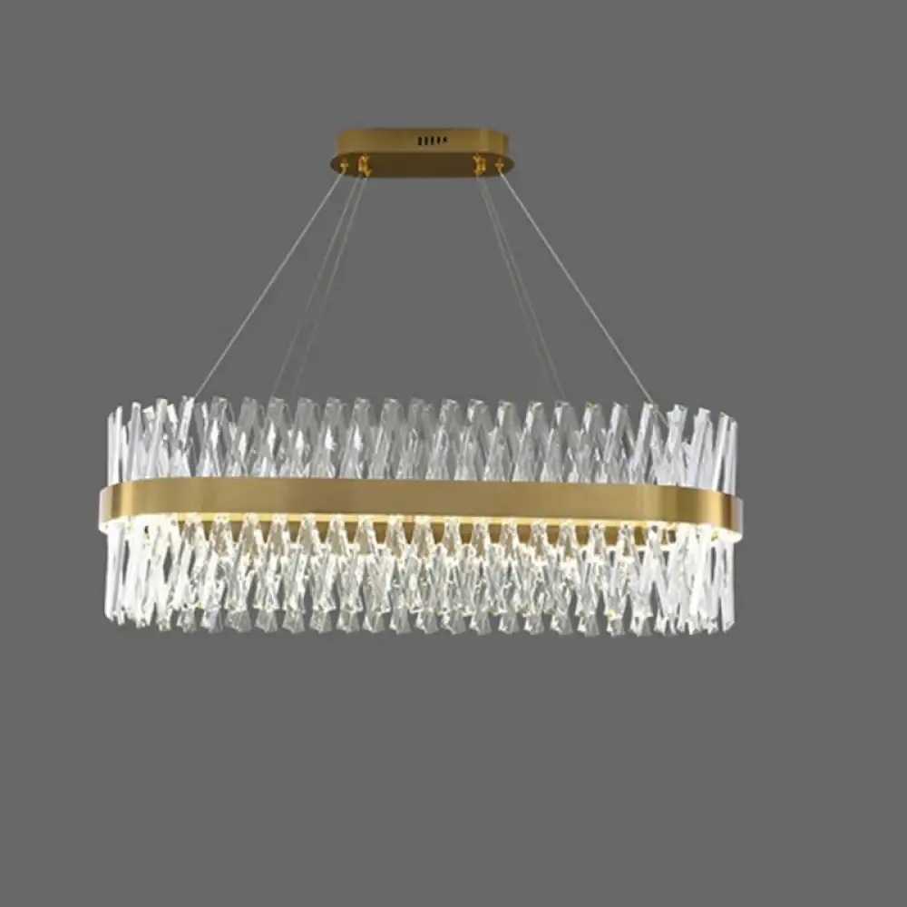 Postmodern Geometric K9 Crystal Pendant Light in Gold for Bedroom or Island with LED