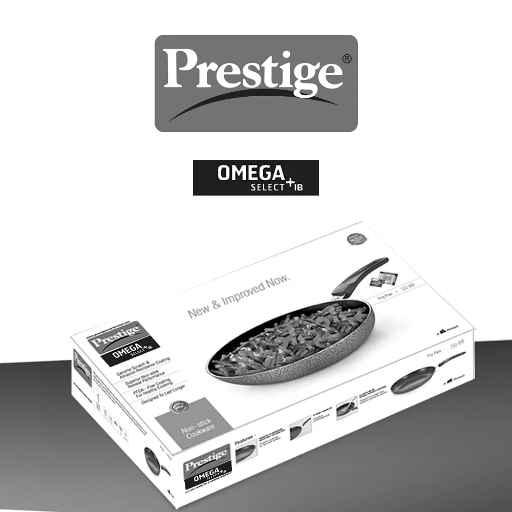 Prestige Omega Select  IB |Fry pan 24cm Non Stick Fry pan|Extreme Scratch &abrasionResistant Coating| Gas and Induction Compatible|PFOA-Free Coating &Healthy Cooking