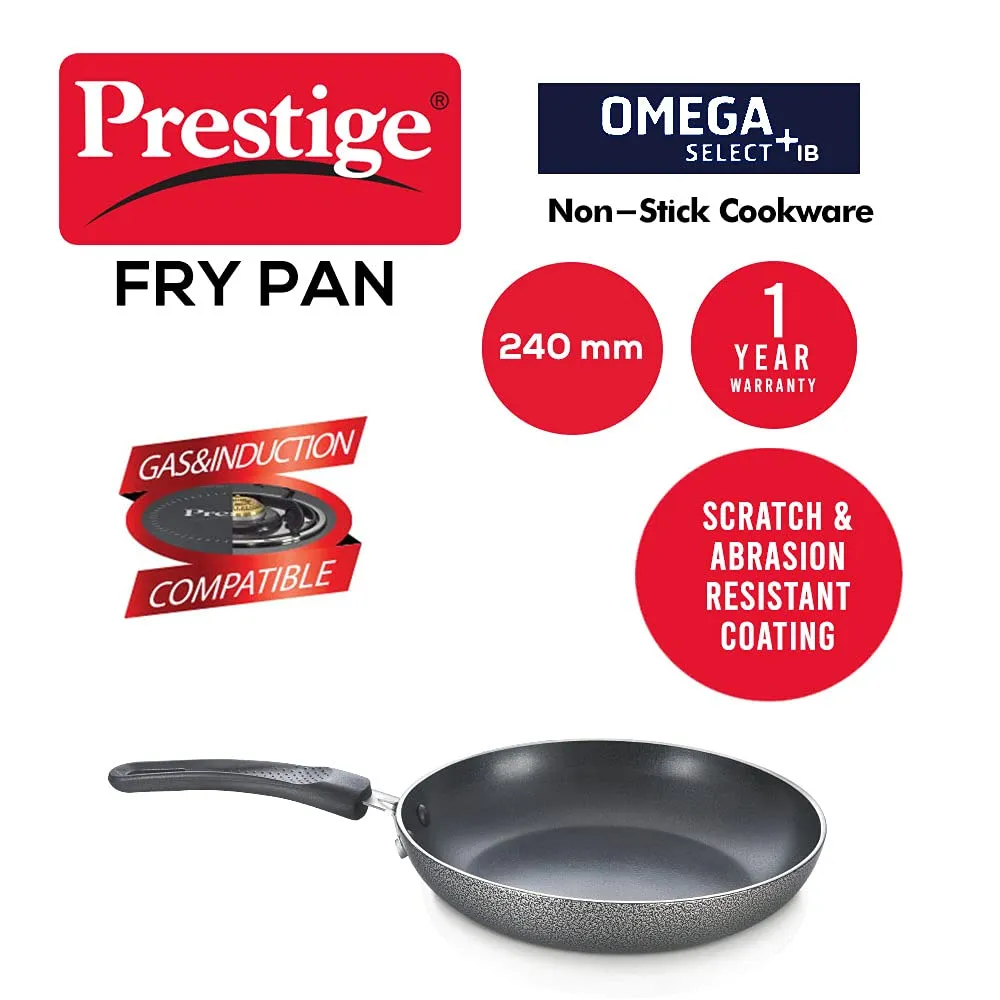 Prestige Omega Select  IB |Fry pan 24cm Non Stick Fry pan|Extreme Scratch &abrasionResistant Coating| Gas and Induction Compatible|PFOA-Free Coating &Healthy Cooking