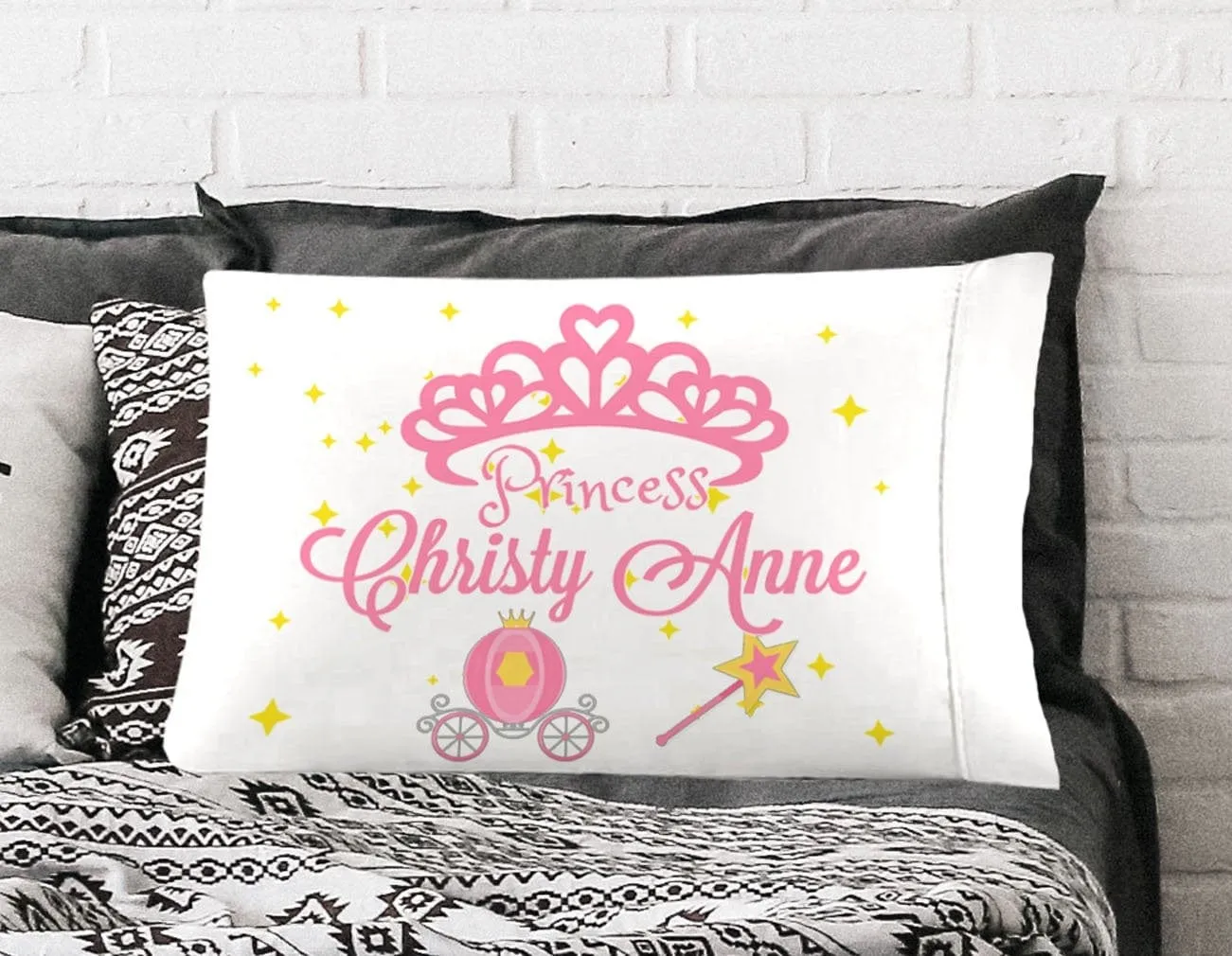 Princess Pillowcase- Personalized for a Girl who loves Fairy Tales, Magic, Princess Pink gift idea,girls room pink decor bedding gifts