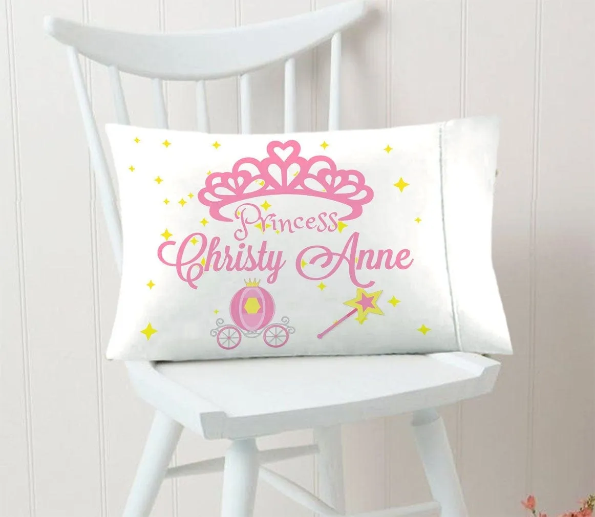 Princess Pillowcase- Personalized for a Girl who loves Fairy Tales, Magic, Princess Pink gift idea,girls room pink decor bedding gifts