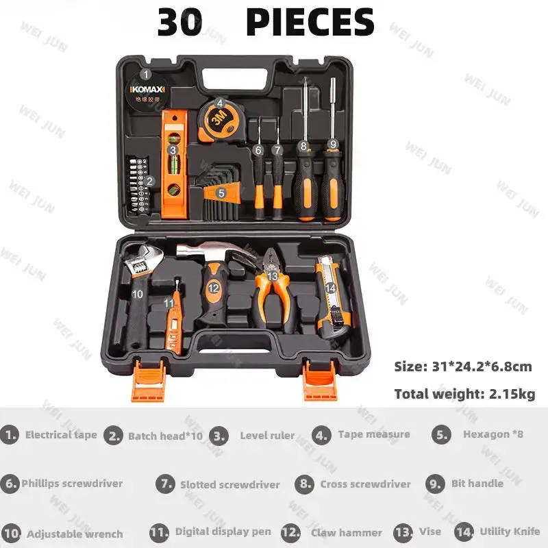 Professional Tools Set Professional Electrician Toolbox Household Repair Tool Kit Wrench Screwdriver Hammer Woodworking Tool Box