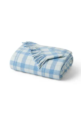 Queen Plaid Throw Blanket - BLUE PLAID