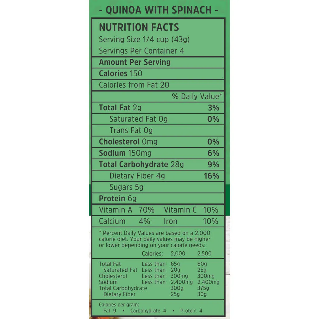 Quinoa with Spinach, Carrots & Currants Mix (6 oz)