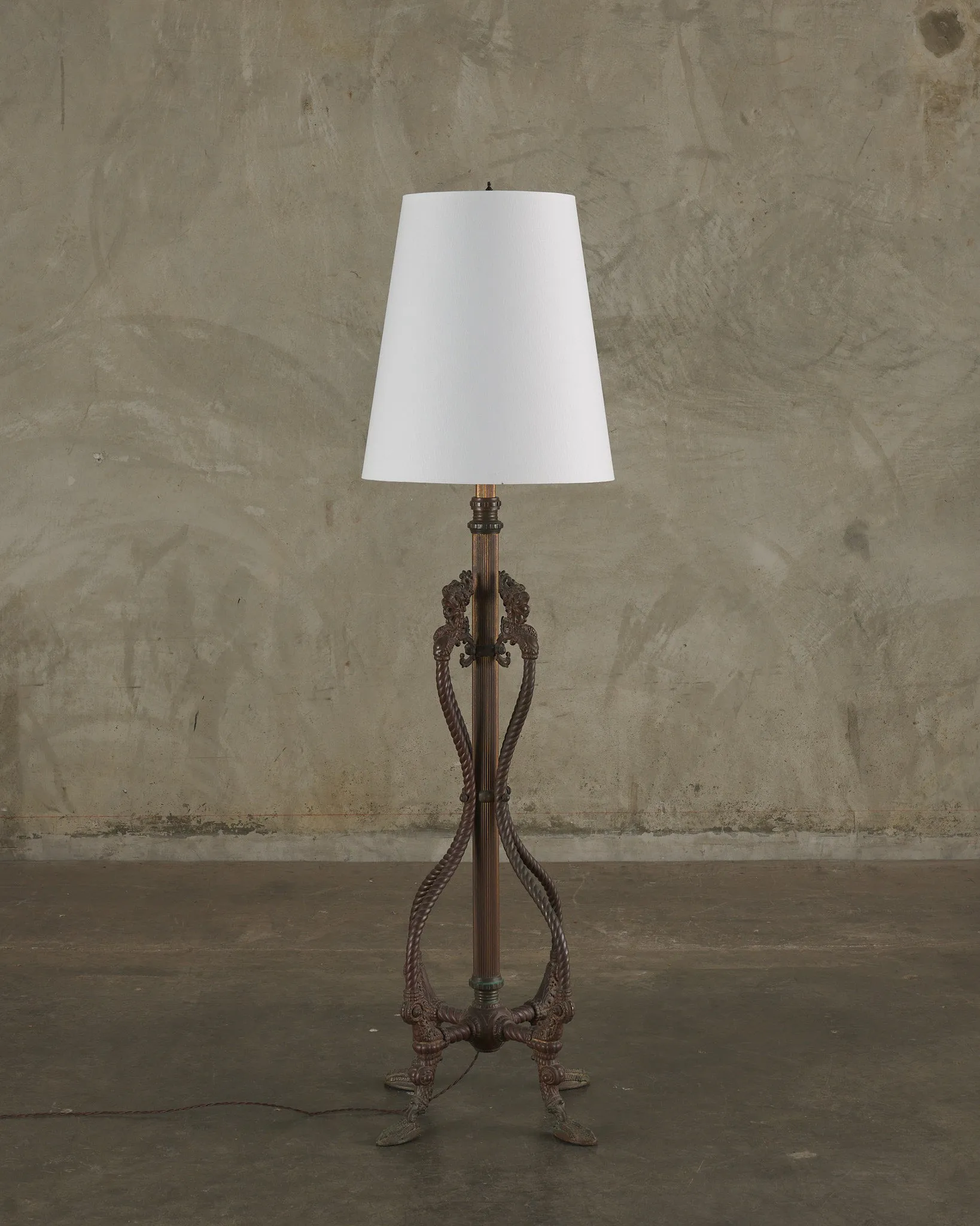 RENAISSANCE REVIVAL BRASS FLOOR LAMP