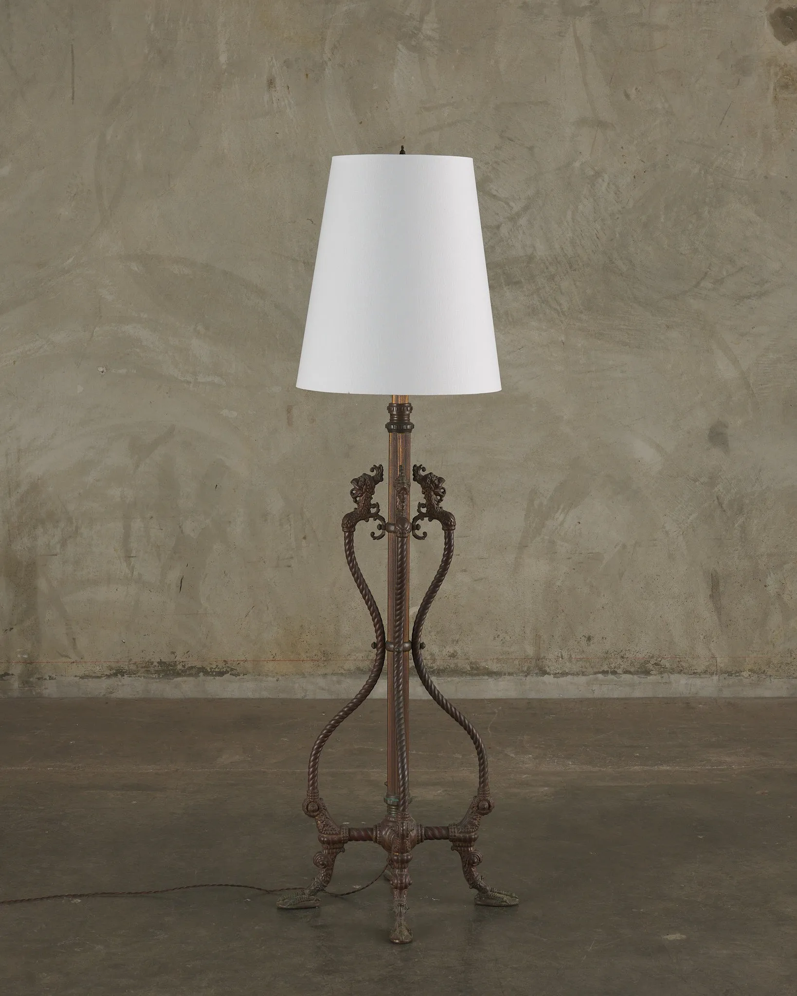 RENAISSANCE REVIVAL BRASS FLOOR LAMP