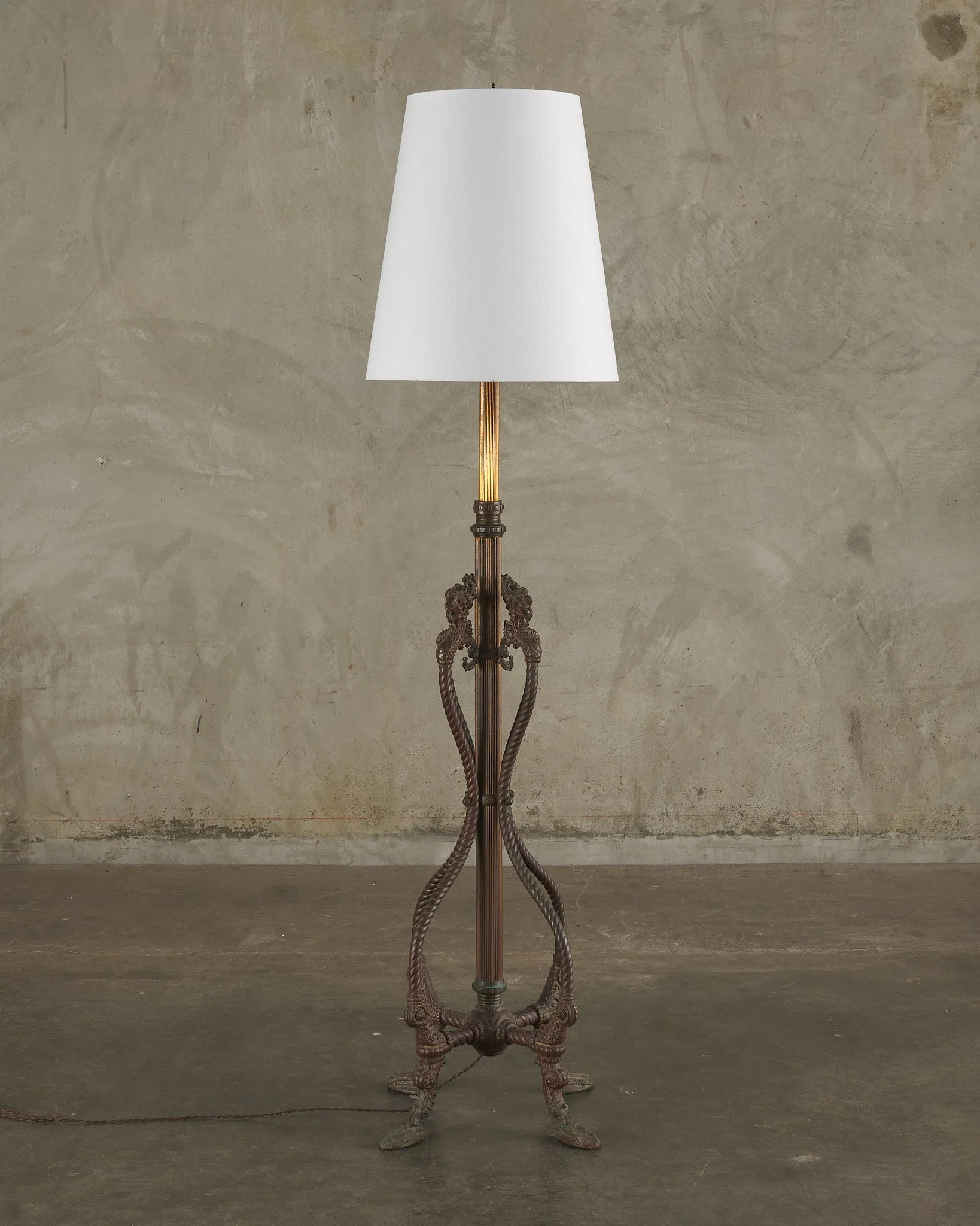 RENAISSANCE REVIVAL BRASS FLOOR LAMP