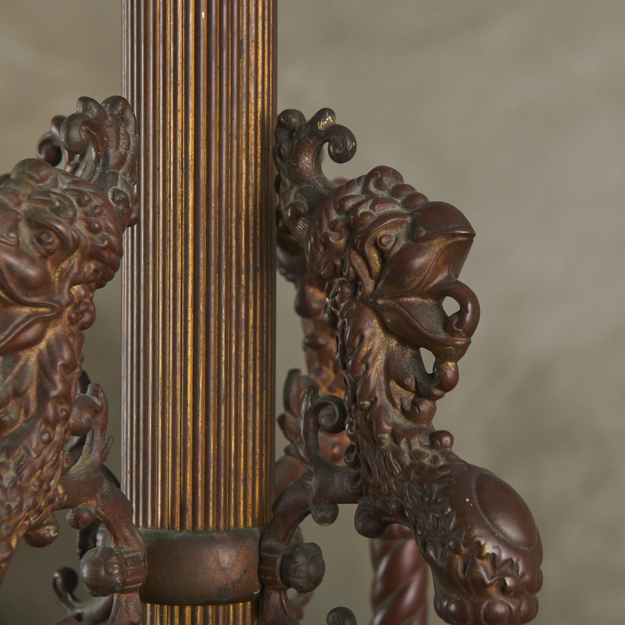 RENAISSANCE REVIVAL BRASS FLOOR LAMP