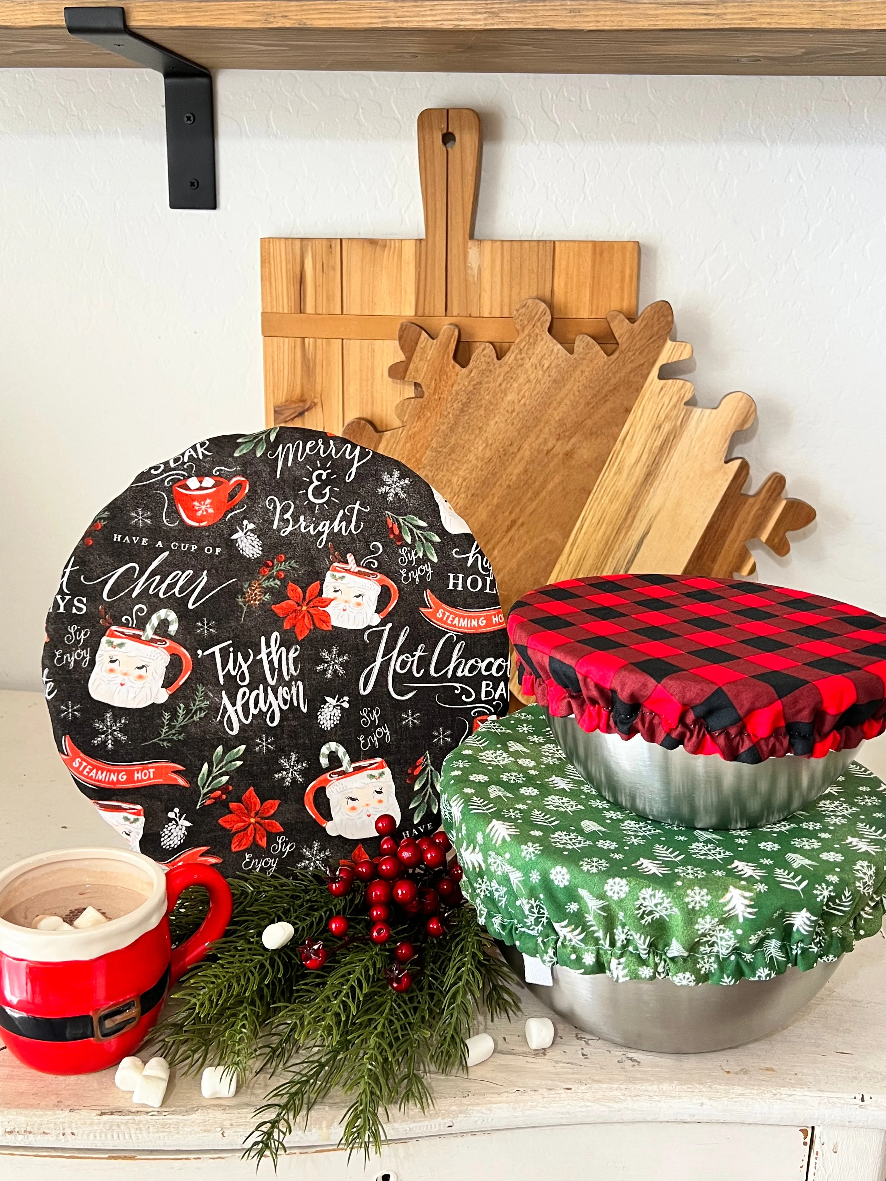 Santa Mugs Bowl Covers