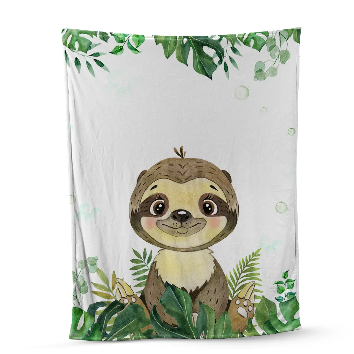 Sloth Custom Blanket For Baby, Personalized Safari Blanket, Personalized Kids Throw Blanket, Animal Lover Gifts, Nursery Bedroom Decor