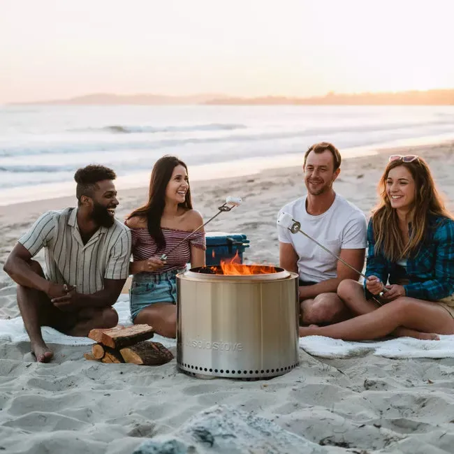 Solo Stove Stainless Steel Bonfire Essential Bundle 2.0 - Portable &amp; "Smokeless"