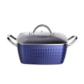 Square Induction Saucepan with Lid 4L Stock Pots Non Stick Saucepan Aluminum Ceramic Coating Cooking Pot