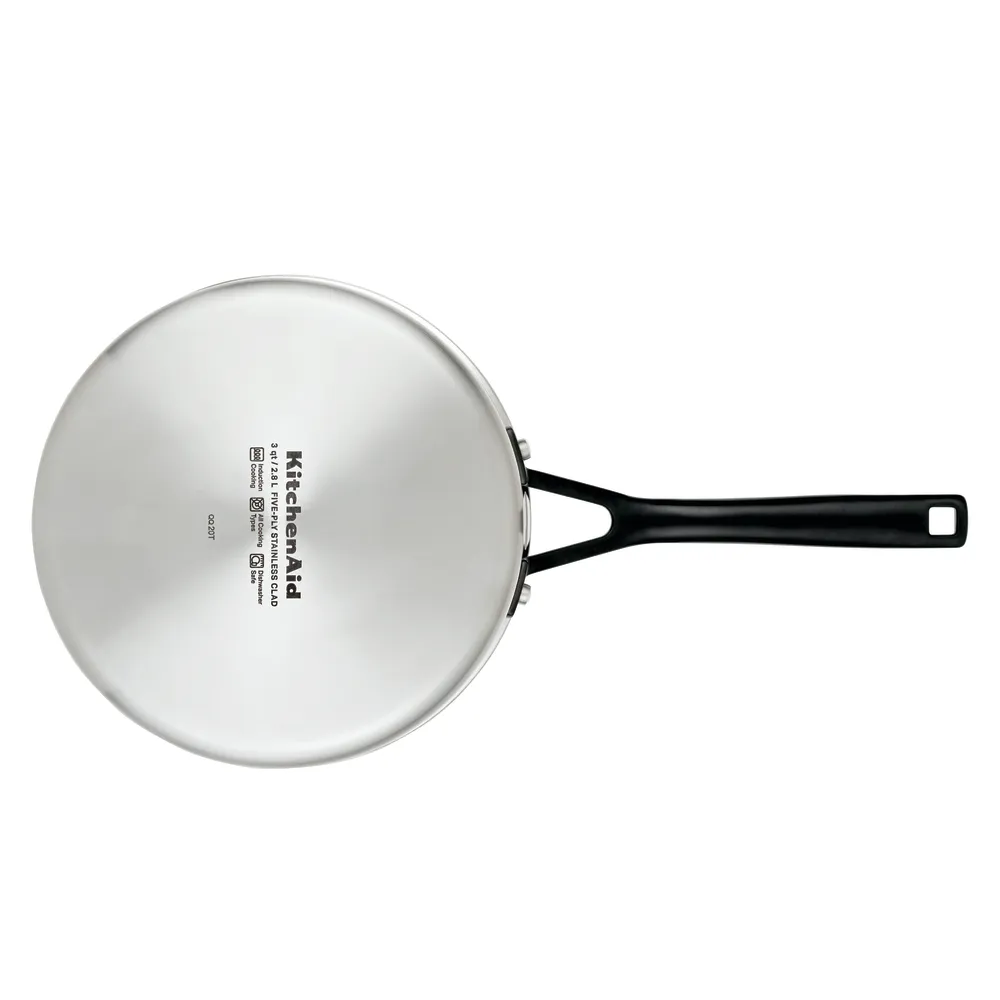 Stainless Steel 5-Ply Clad 3-Quart Saucepan with Lid