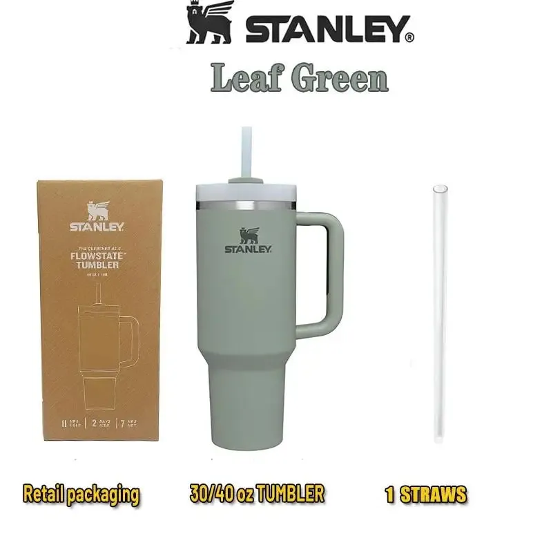 Stanley 30oZ 887ML/40oz 1.18L QUENCHER H2.0 Tumbler with Handle with Straw Lids Stainless Steel Coffee Cup Car Mugs Fashion Gift