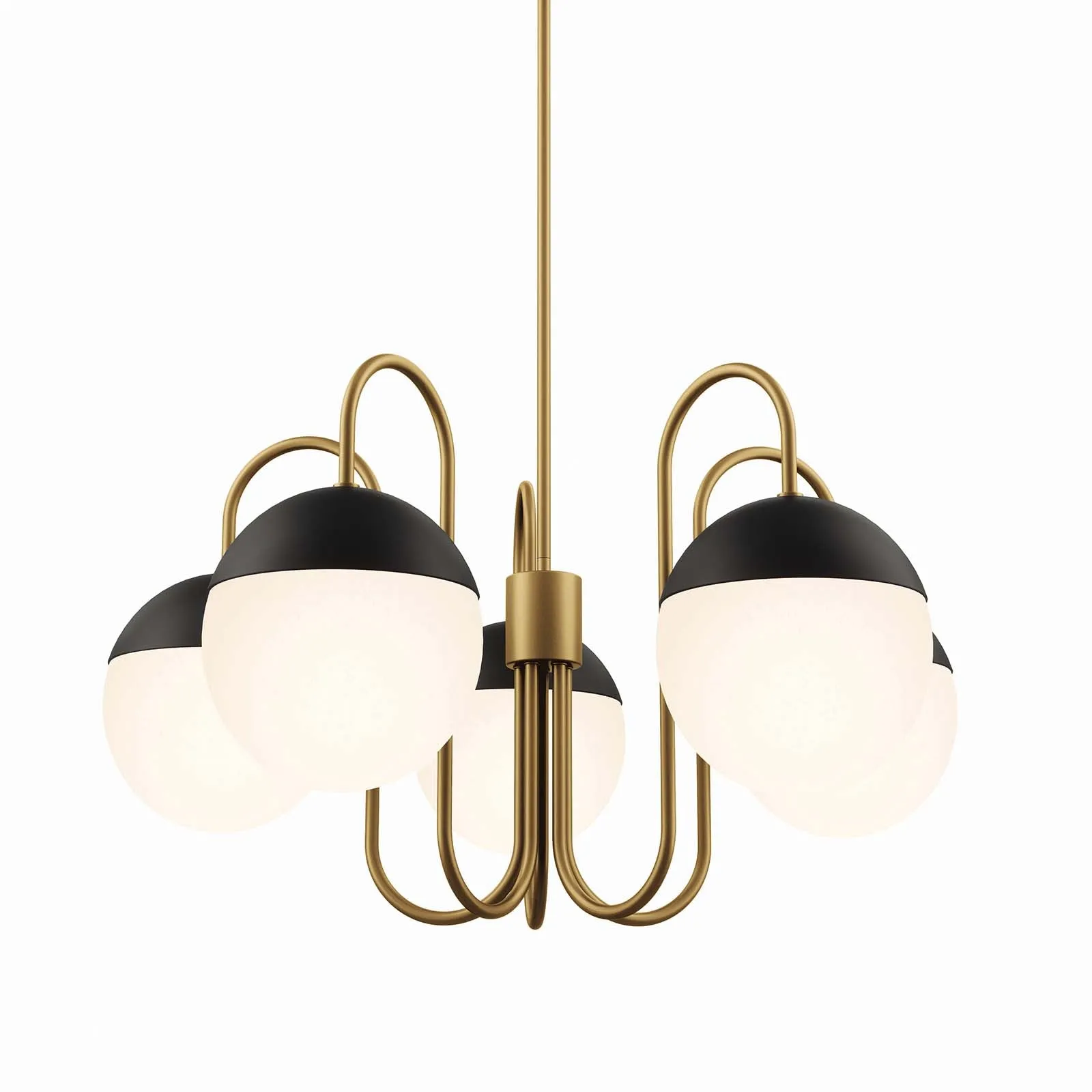 Stellar 5-Light Chandelier Opal Satin Brass EEI-5658-OPA-SBR