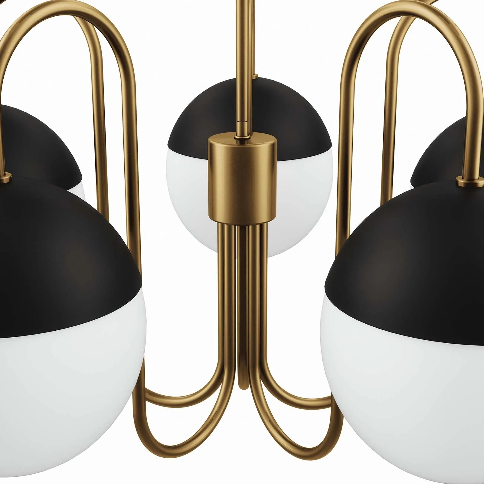 Stellar 5-Light Chandelier Opal Satin Brass EEI-5658-OPA-SBR