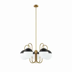 Stellar 5-Light Chandelier Opal Satin Brass EEI-5658-OPA-SBR