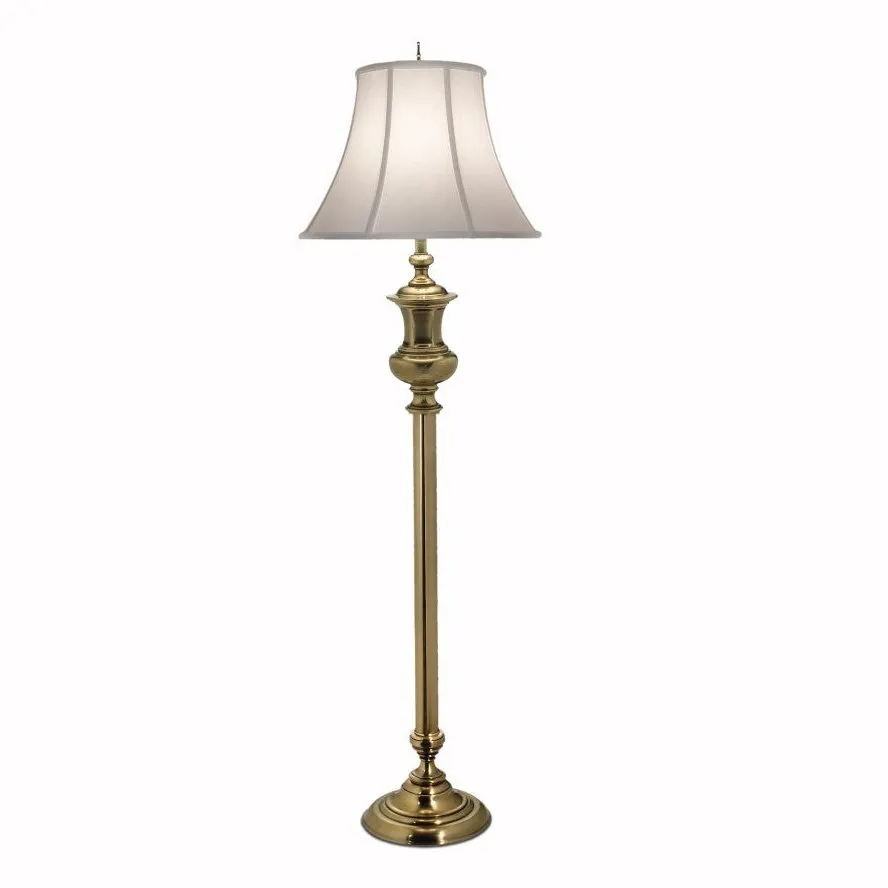 Stiffel 3-Way Floor Lamp in Burnished Brass