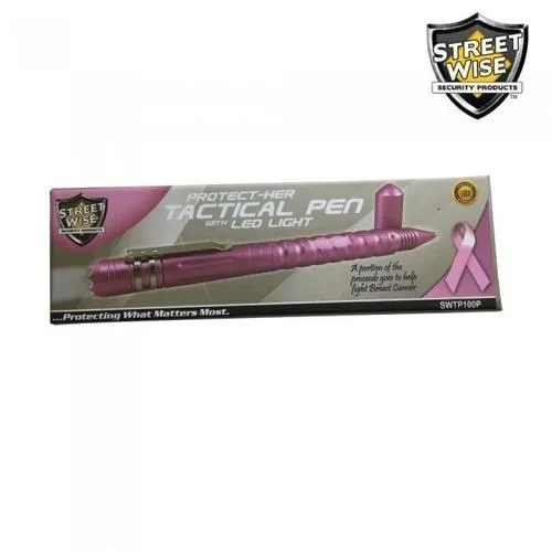 Streetwise Tactical Pen w/ Light & DNA Collector - Pink