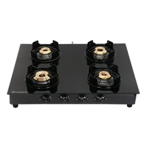 Surya Flame Black Beauty Gas Stove Glass Top | LPG Stove with Flame Protection Pan Support | Anti Skid Legs | 2 Years Complete Doorstep Warranty