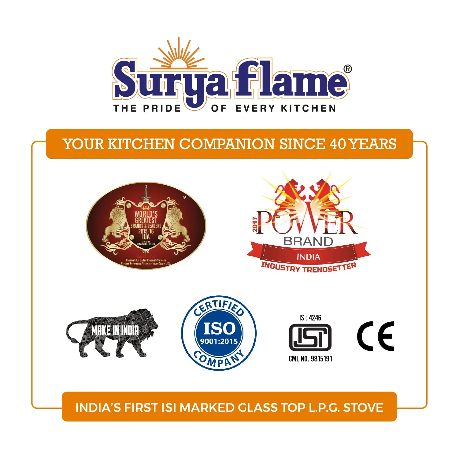 Surya Flame Double Cook Gas Stove 2 Burners | Stainless Steel Body | Manual LPG Stove With Sleek Design Body | Anti Skid Rubber Legs - 2 Years Complete Doorstep Warranty (2)