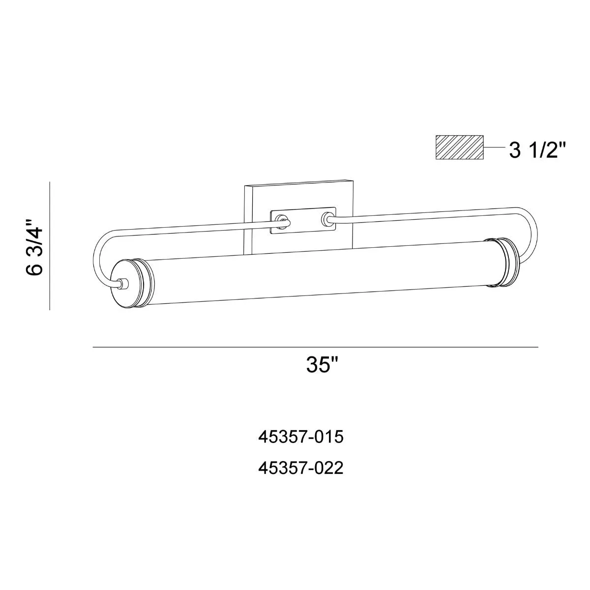 Tellie 35 in. LED Bath Bar Black Finish