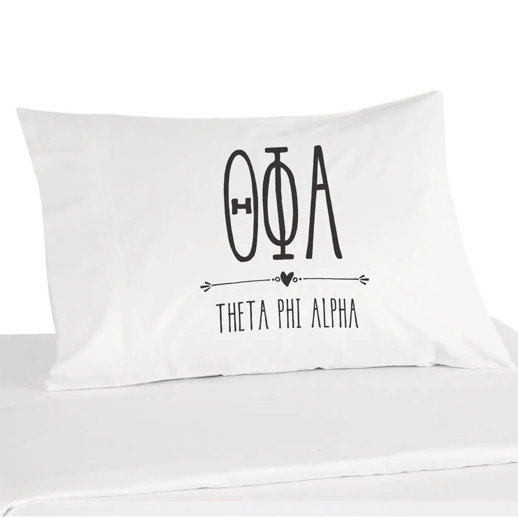 Theta Phi Alpha Boho Greek Letters and Name Pillowcase