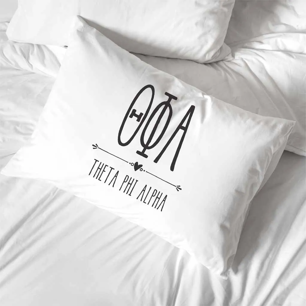 Theta Phi Alpha Boho Greek Letters and Name Pillowcase