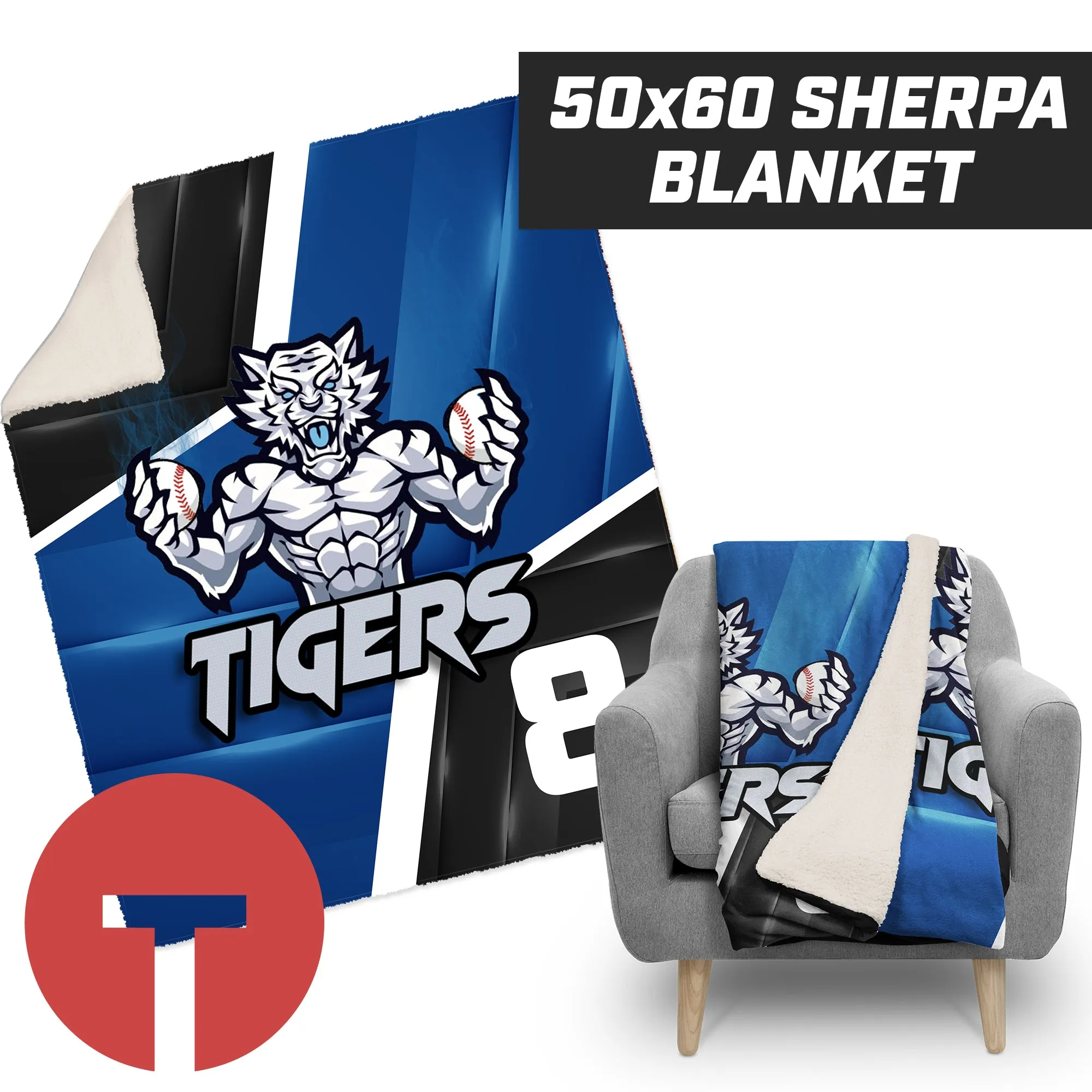 Tigers J Leon - 50”x60” Plush Sherpa Blanket