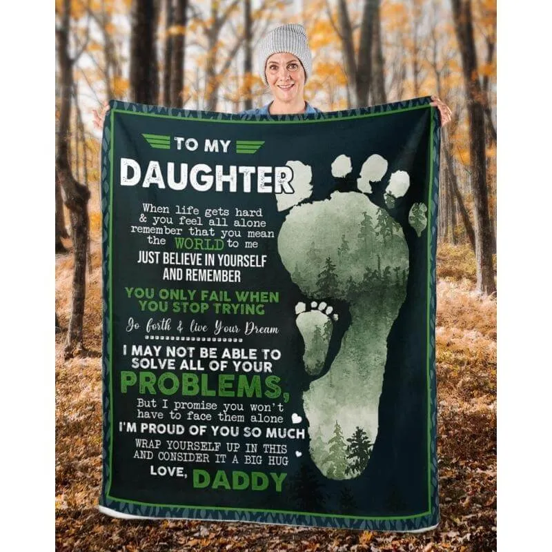 To My Daughter - From Dad - Footprintblanket - A324 - Premium Blanket