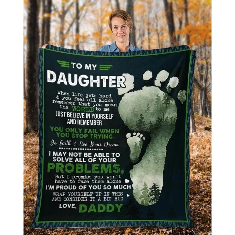 To My Daughter - From Dad - Footprintblanket - A324 - Premium Blanket