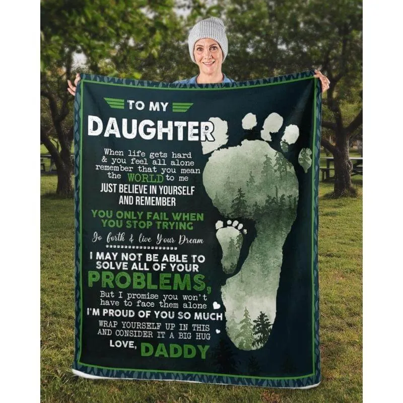 To My Daughter - From Dad - Footprintblanket - A324 - Premium Blanket