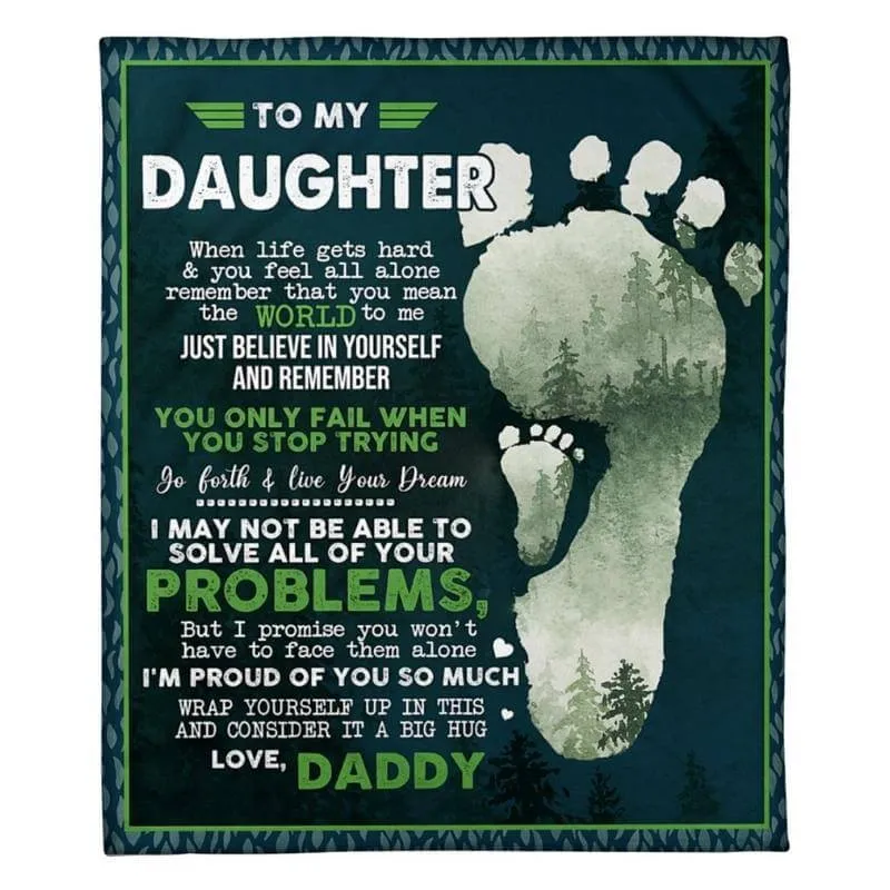 To My Daughter - From Dad - Footprintblanket - A324 - Premium Blanket