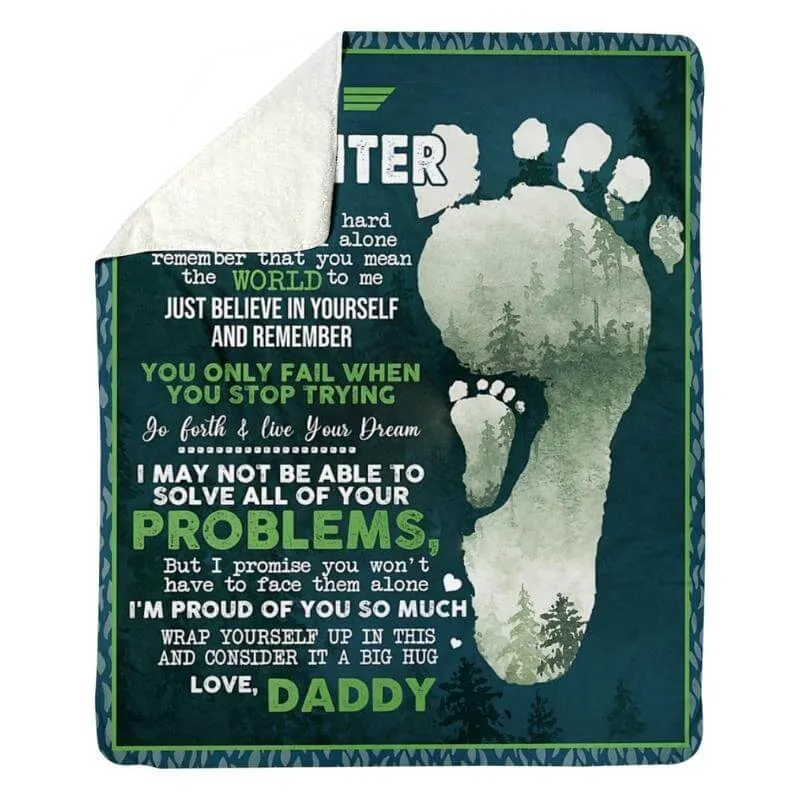 To My Daughter - From Dad - Footprintblanket - A324 - Premium Blanket